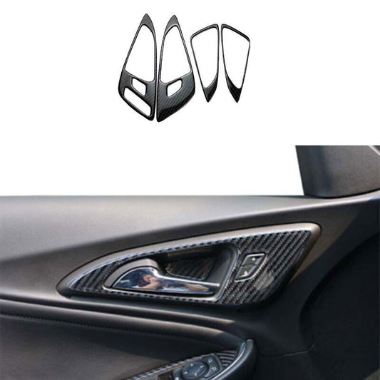 for Chevrolet Malibu 2016-2024 Inner Door Handle Frame Real Carbon Fiber Trim 4X