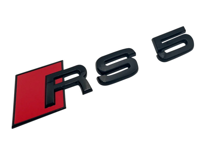 Black for Audi RS5 front and rear grille badges and trunk decals