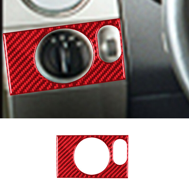 Red Carbon Fiber Light Switch Control Panel Trim Cover for Ford F150 2004-2008