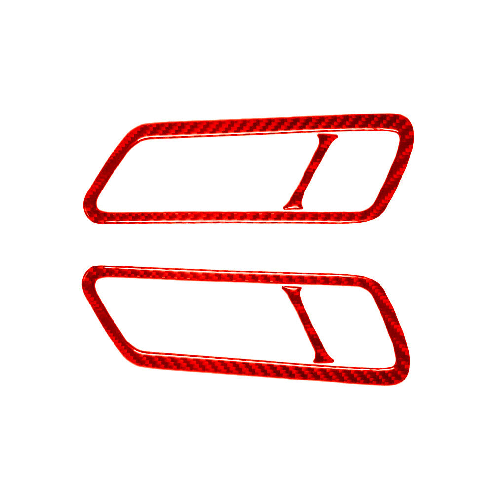 8Pcs Door Controller Trim Cover Handle Carbon Fiber for VW for Passat 2006-2011 Red