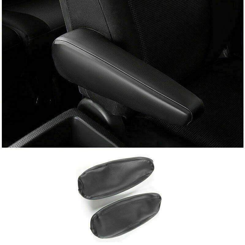Black Leather Front Row for Seat Armrest Handle Cap for Toyota FJ Cruiser 2007-2014
