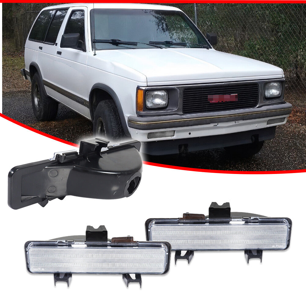 Fits 82-94 Jimmy Blazer Sonoma S10 S15 Clear Turn Signal Parking Bumper Light Set