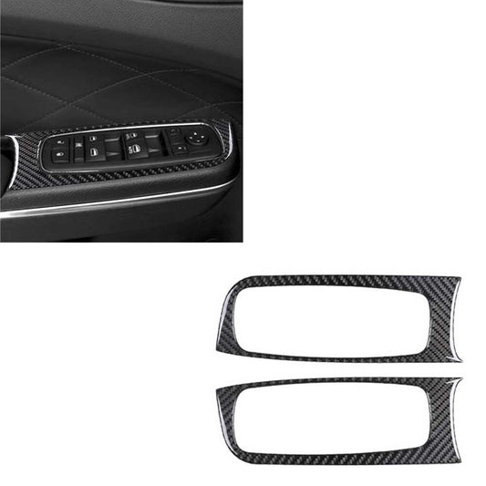 Carbon Fiber Front Window Control Frame Cover Trim for Chrysler 300 2015-22