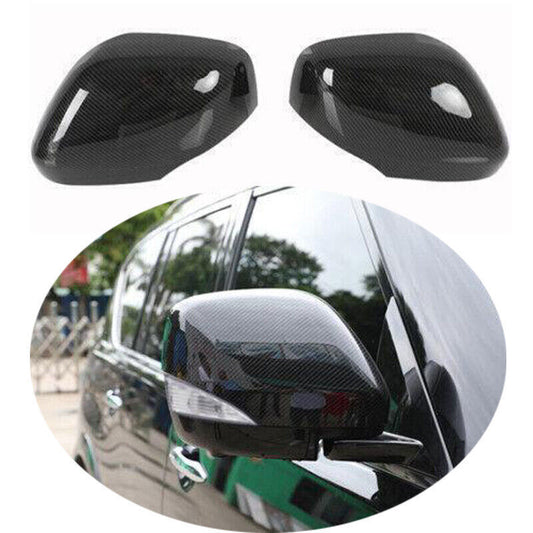 for Nissan Armada 17-24 ABS Carbon Fiber Exterior Rear View Mirror Cover Trim 2X