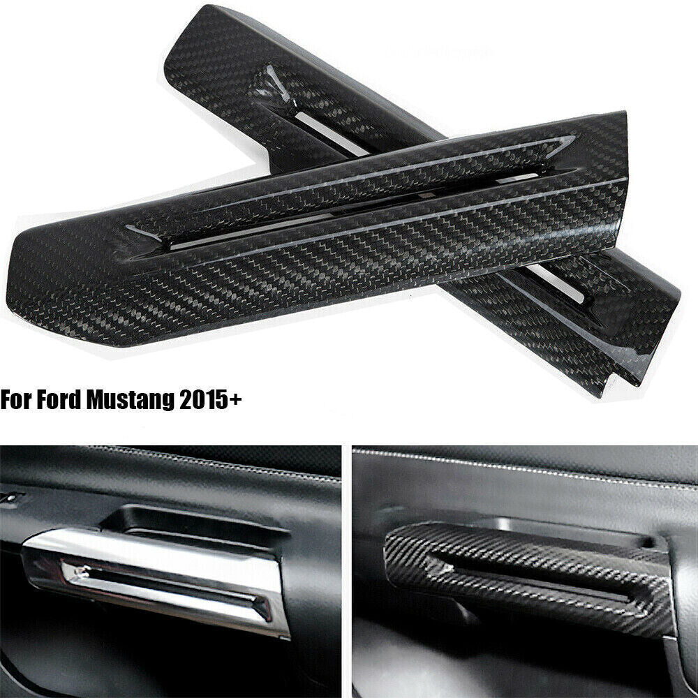 ABS carbon fiber interior door armrest trim cover for Ford for Mustang 2015 - 22