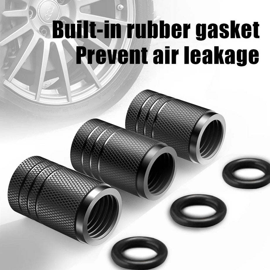 4-piece car tire valve cover rod air dust cover black bullet for Toyota