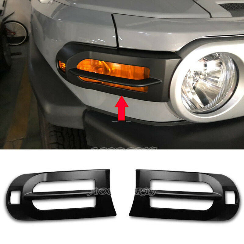 ABS Black Front Bumper Fog Light Lamp Cover Trim for Toyota FJ Cruiser 2007-2014