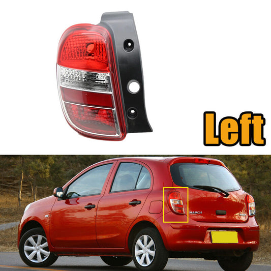 Applicable to for Nissan 2010 - March 2017 taillight and brake light housings without bulbs on the left side.