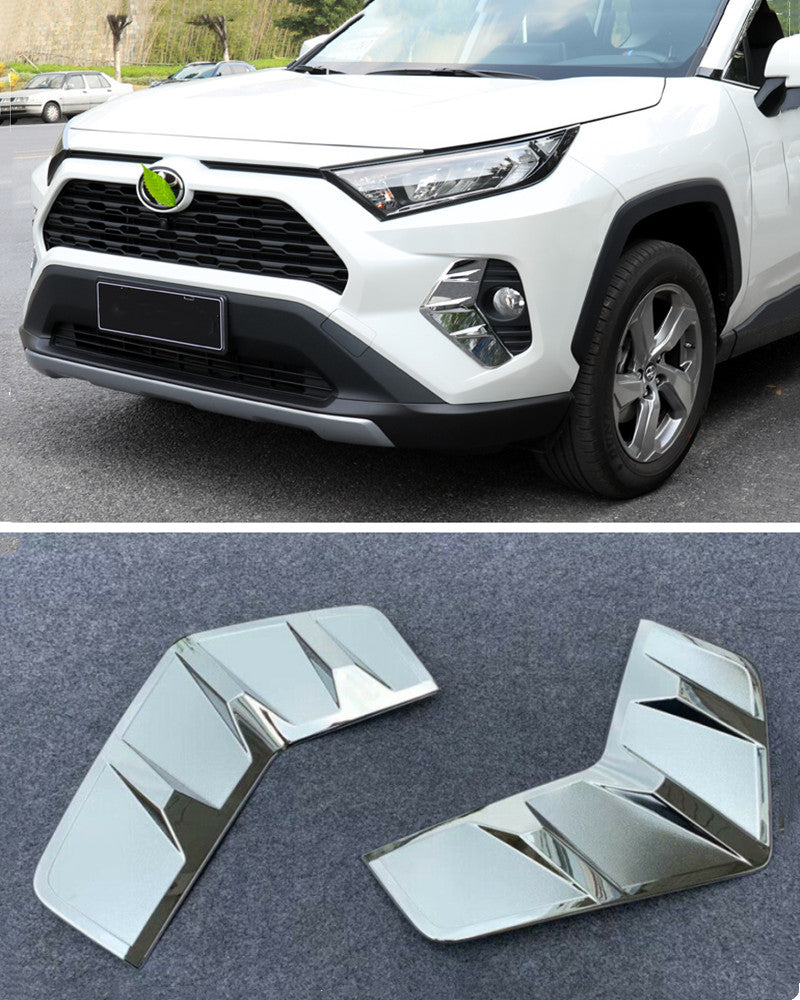 2pcs for Toyota RAV4 2019-2021 2022 Chrome Front Fog Light Lamp Cover Panel Trim