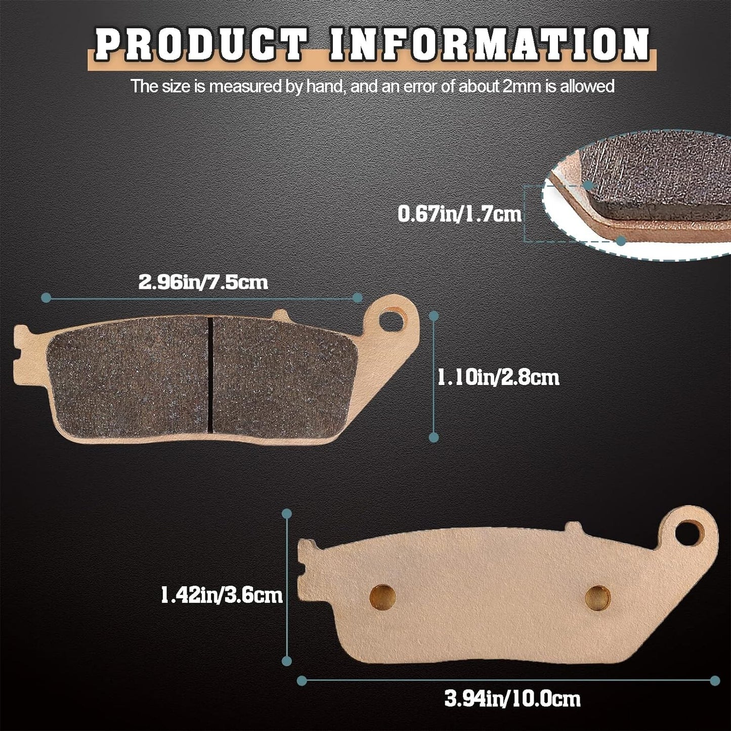 Front Brake Pads Replacement for Honda Shadow VT1100 VT750C VT600C CBR 300 CB400