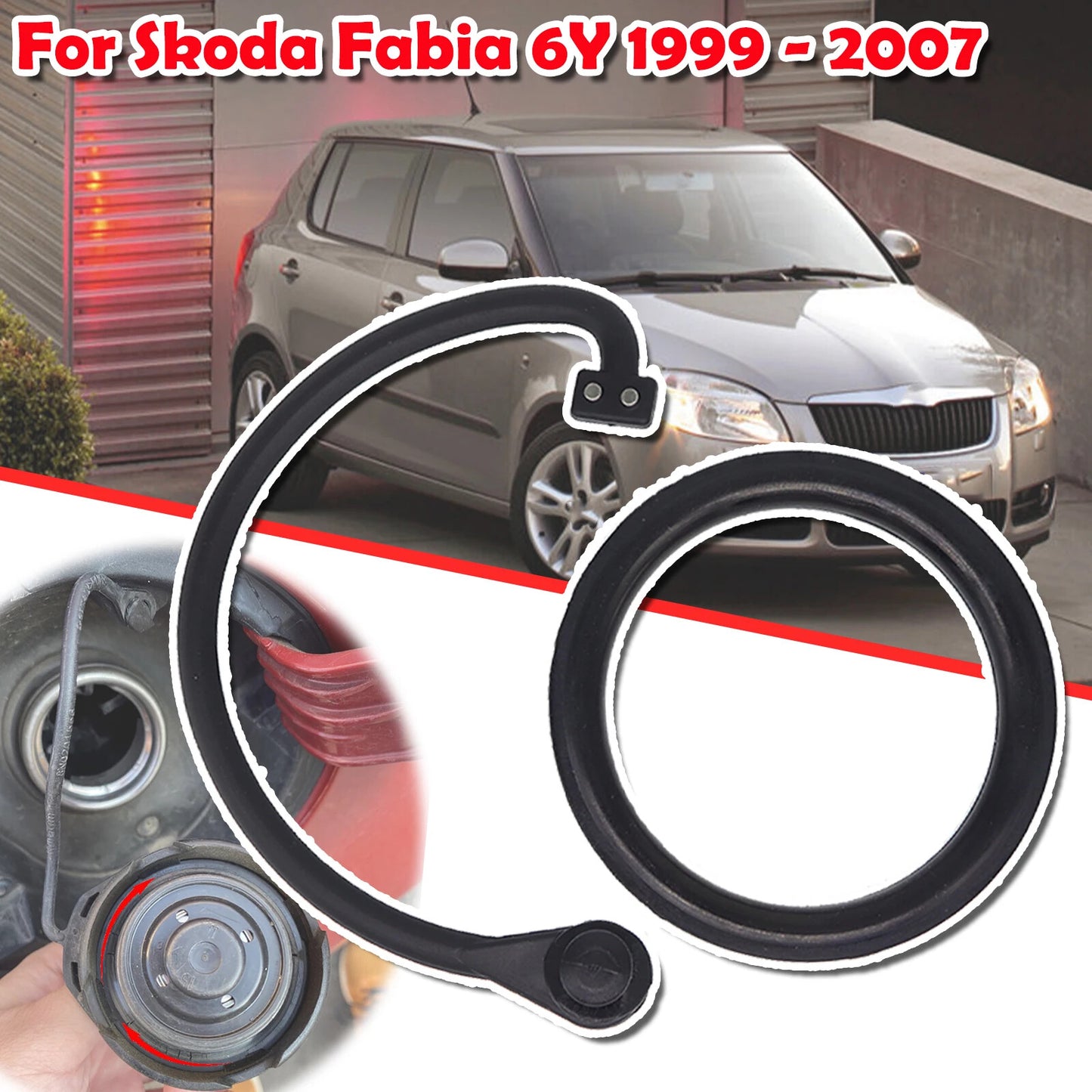 Tank Cap Seal for Skoda Fabia 6Y With AntiLost Rope Gas Cap Repair Rubber Gasket