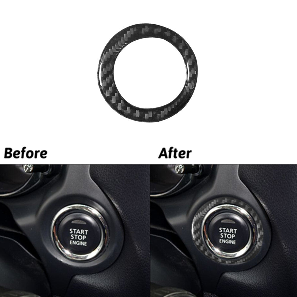 Carbon Fiber Ignition Button Cover Trim for Mitsubishi Outlander 2014-2016