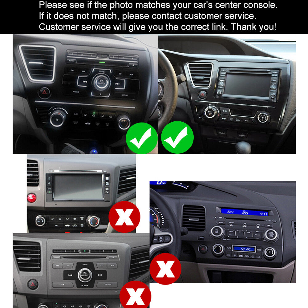 9-inch screen for Honda for Civic 2013 - 17, Android 13.0, Apple CarPlay, car radio, stereo, GPS, navigation.