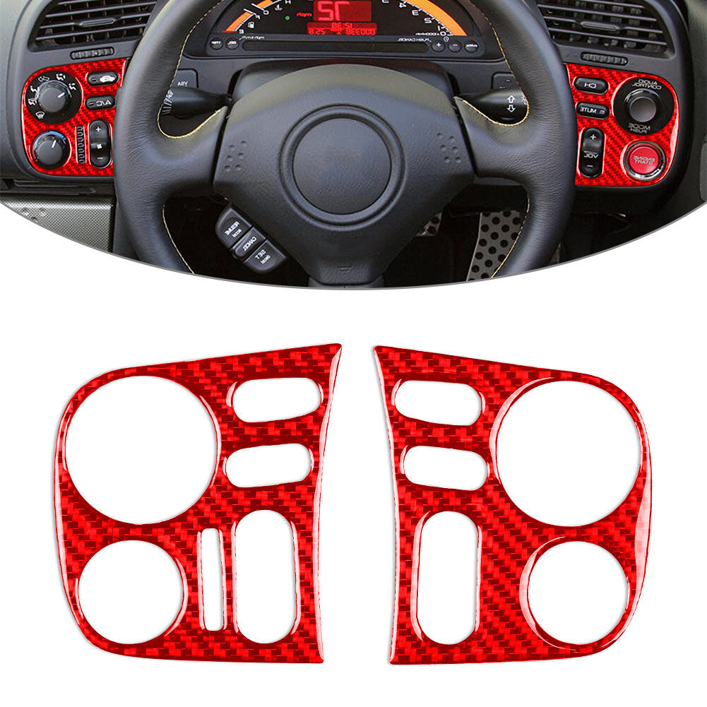 Fit for Honda S2000 2004-2009 RHD Interior Driver Side Dashboard Cover Trim 2pcs Red