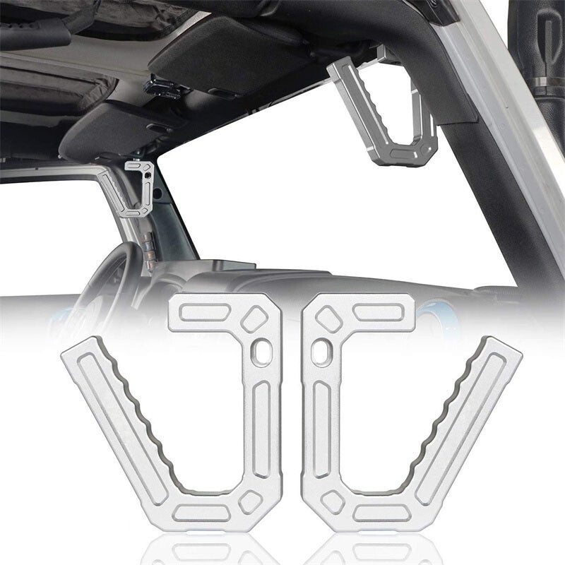 Aluminum Front Grab Handles for 2007-2018 for Jeep for Wrangler JK Grab Bar Silver