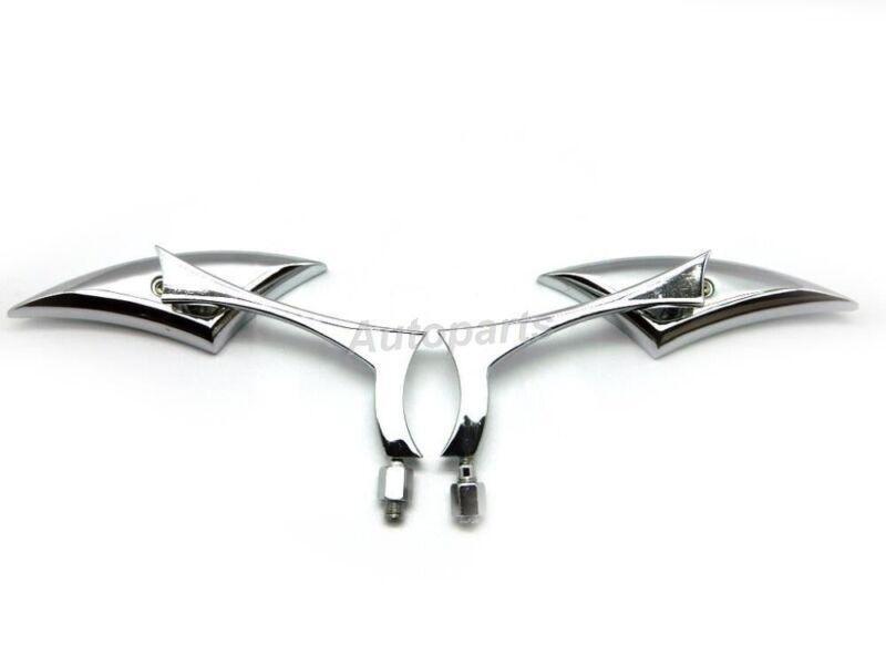 2X CHROME TEARDROP CUSTOM REARVIEW MIRRORS for HARLEY MOTORCYCLE CRUISER CHOPPER