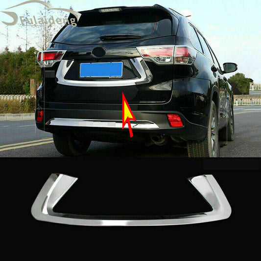 Chrome Rear Trunk Rear License Plate Cover Trim for Toyota Highlander 2014-2019
