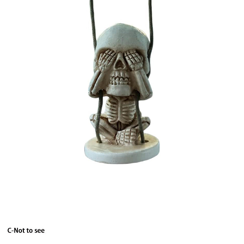 Halloween Sugar Gothic Skull Car Mirror Hanging Rearview Accessory Decoration C