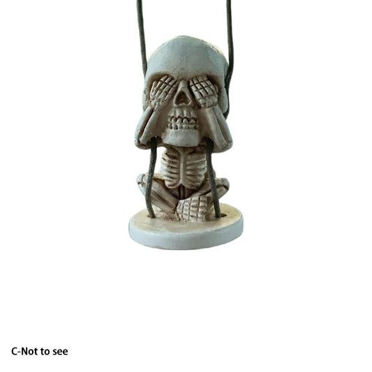 Halloween Sugar Gothic Skull Car Mirror Hanging Rearview Accessory Decoration C
