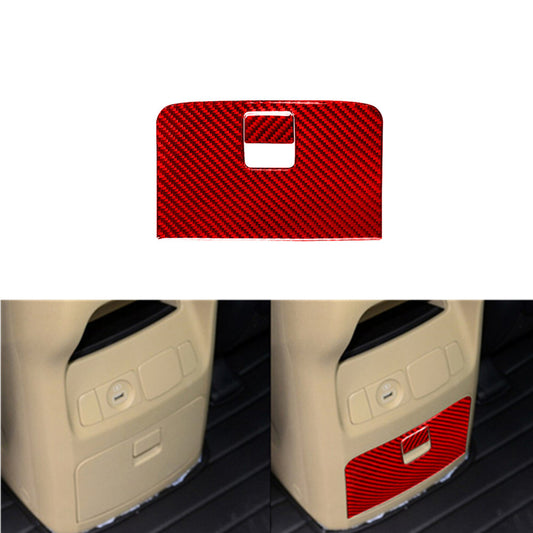 Red Carbon Fiber Rear Central Storage Box Cover Trim for KIA Sedona 2015-2016