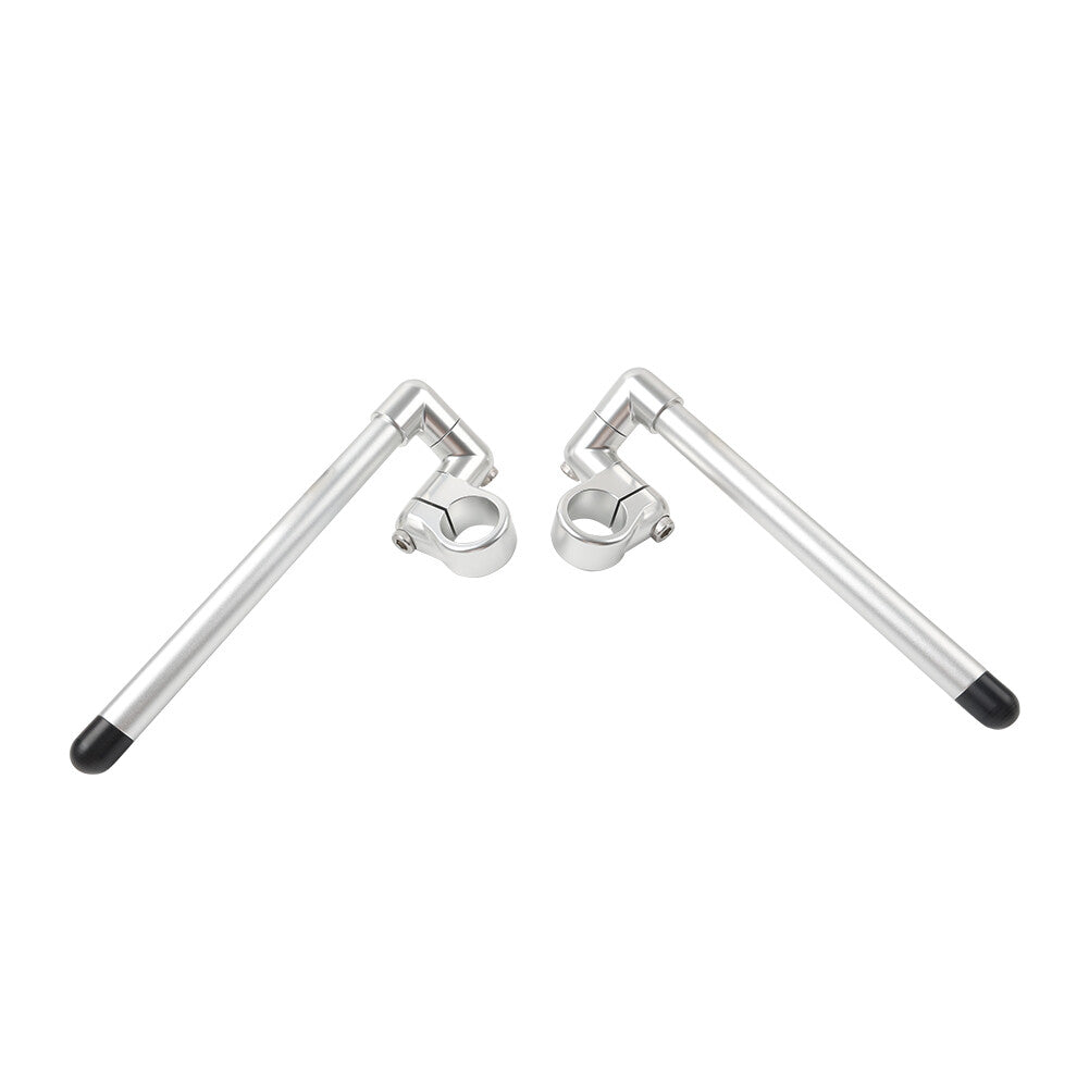 Silver Cafe Racer Bars 7/8 Universal Clip-On Handlebar Fork Tube 35MM