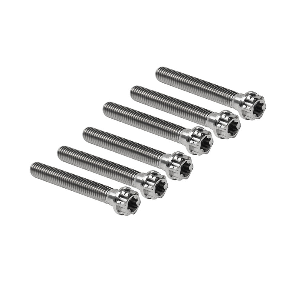 6pcs Bolts Torx Head Flange Screws M10x55mm For Motorcycle Bike Silver
