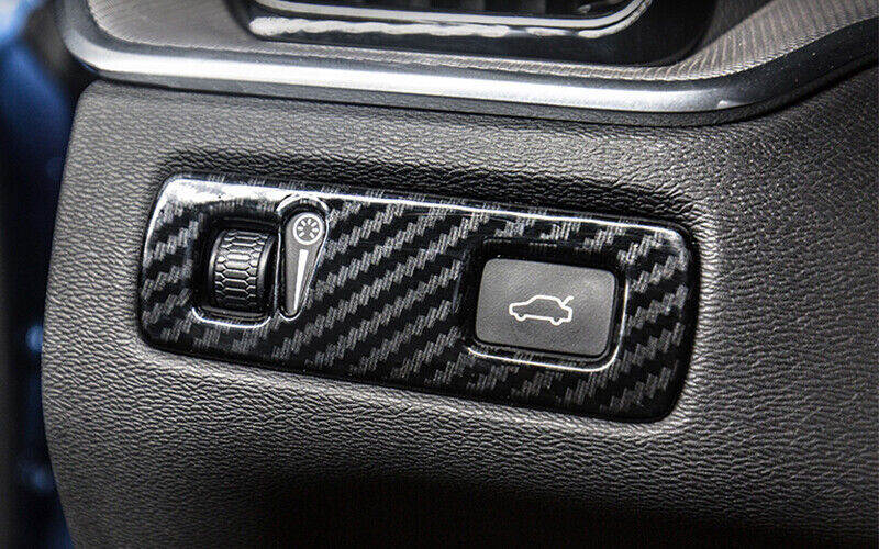 for Volvo XC40 2019-2022 Carbon Fiber Car Headlight Switch Control Frame Trim