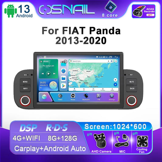 Carplay Car Radio for Fiat Panda 2013-20 Stereo Multimedia Video Player GPS Navi