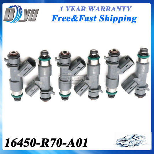 16450-R70-A01 6pcs FUEL INJECTOR for HONDA ACCORD for ACURA MDX TL TSX 3.5L 3.7L NEW