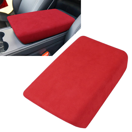 for Tesla Model 3 2017-22 RED Central Console Armrest Box Protective Suede Cover