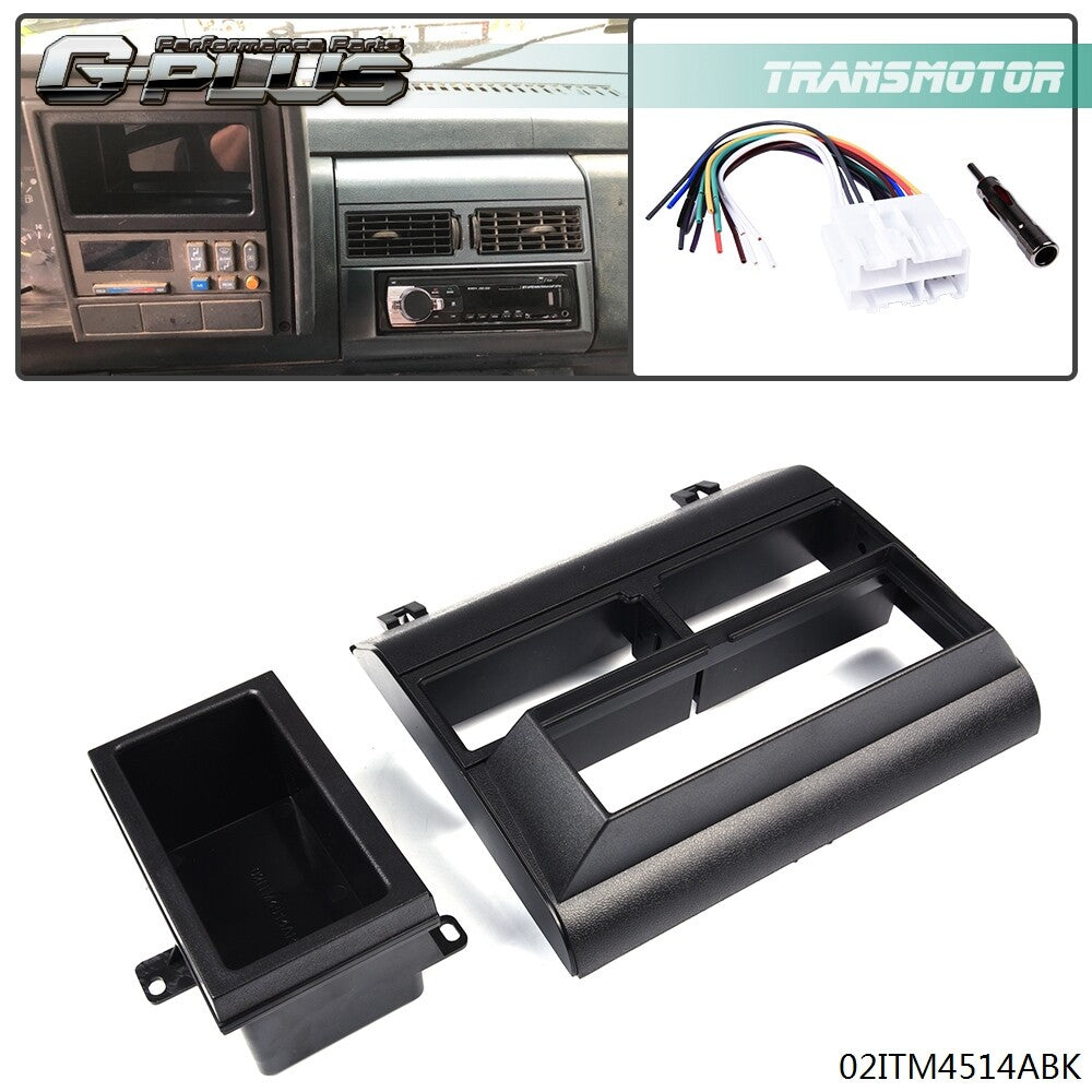 Suitable for truck single DIN stereo radio mounting dashboard kit wiring harness adapter
