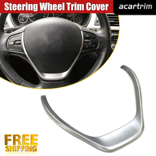 Glossy Chrome Silver Steering Wheel Cover Trim for BMW F20 F30 F34 GT 12-16
