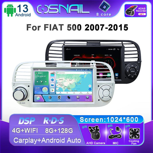Car Radio for Fiat 500 2007-2015 Stereo Video Player Navi GPS DSP BT 4G Carplay
