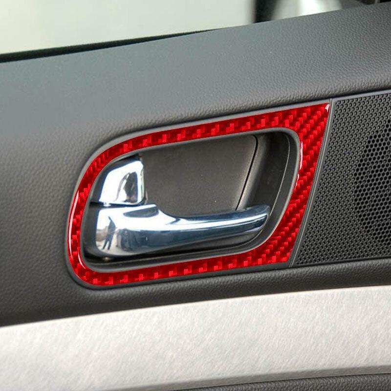 for infiniti G37 2010-13 Red Carbon Fiber Rear Inner Door Handle Cover Trim 2PCS