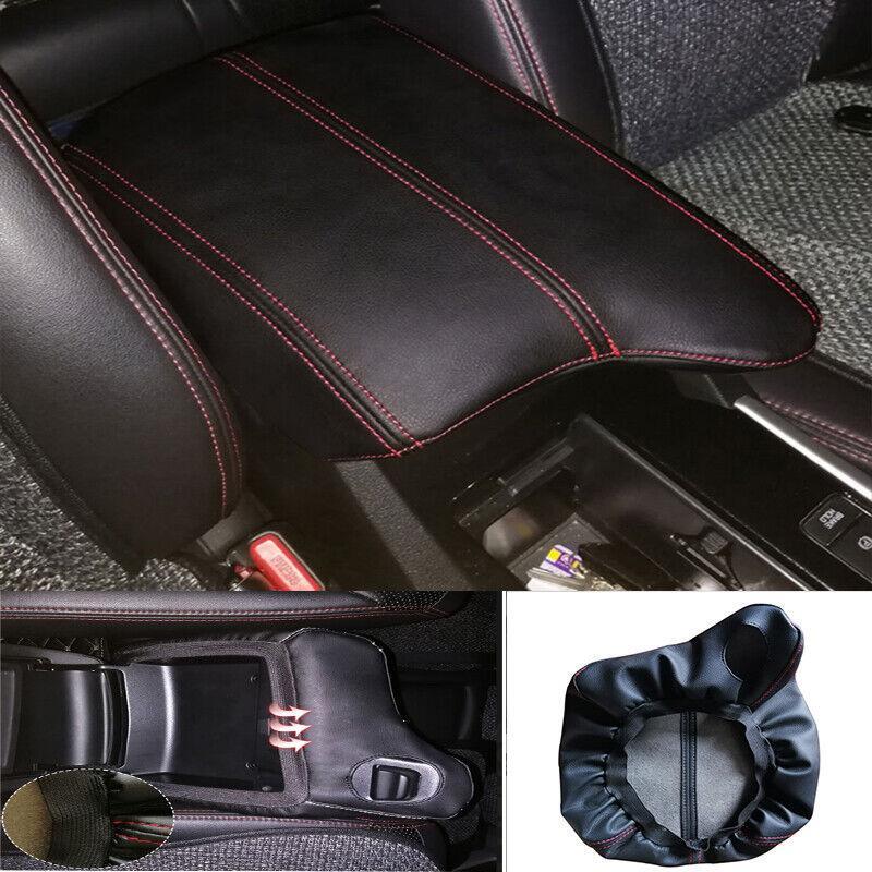 Car for Honda Accord 14-17 Black Leather Car Middle Console Armrest Box Cover