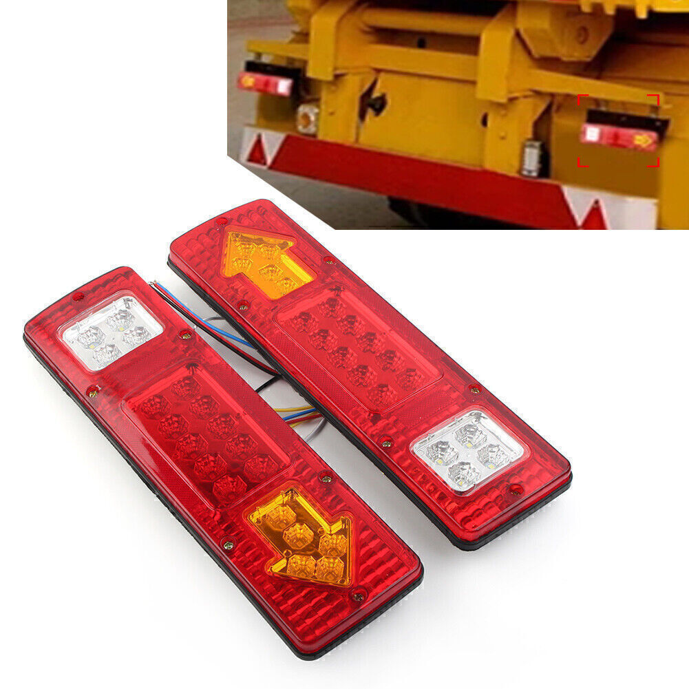 For Trailer Truck Caravan Van RV 24V LED Rear Tail Lights Turn Signal Stop Lamp