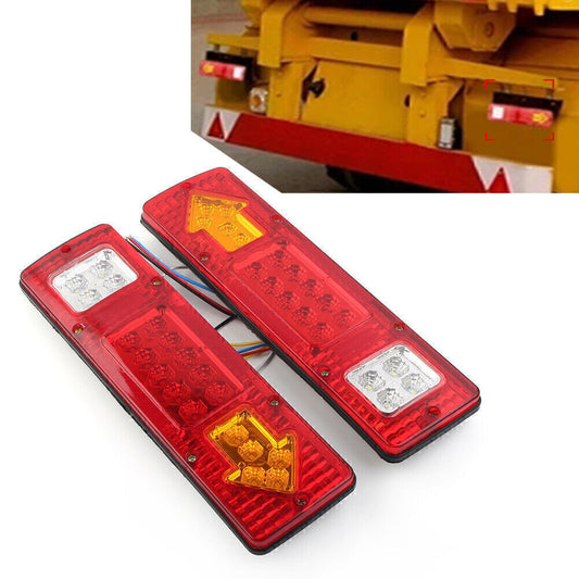 For Trailer Truck Caravan Van RV 24V LED Rear Tail Lights Turn Signal Stop Lamp