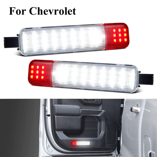 2X for Chevy for Sierra for GMC for Cadillac Red LED Interior Door Panel Light Courtesy Lamp
