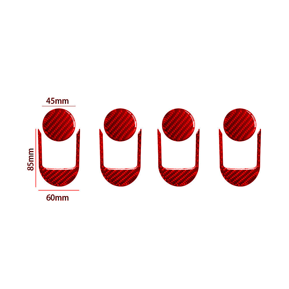 8X Red Carbon Fiber Door Handle Inner Frame Cover Trim for Jeep for Wrangler 2007-10