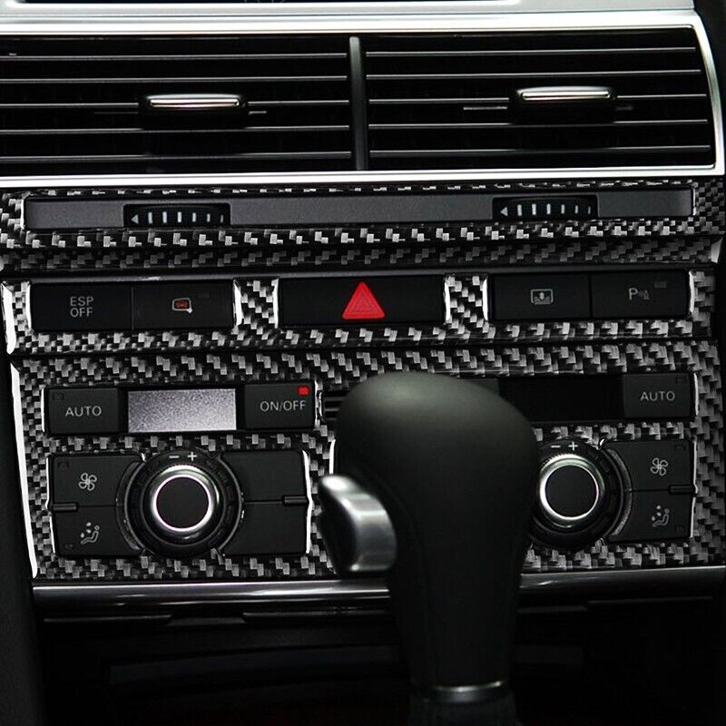 Real Carbon Fiber Car Central Control Panel Cover Trim for Audi for A6 S6 2005-2011