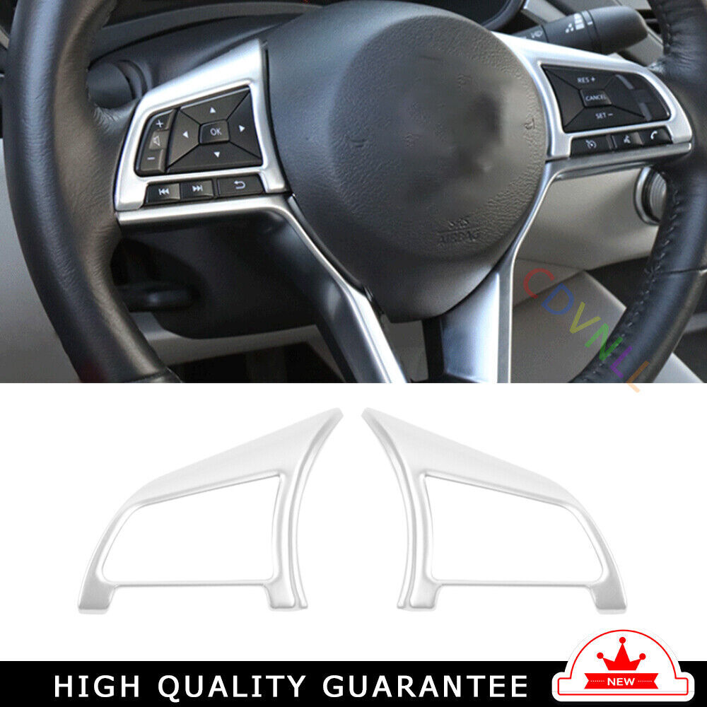 Steering Wheel Button Frame Trim 2 for Nissan Altima Teana 2019-22 Matte Silver