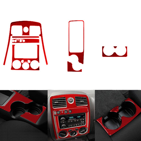 Red Carbon Fiber Center Console 4DR 4WD Cover For Colorado 2004-12/ for Canyon 05-12