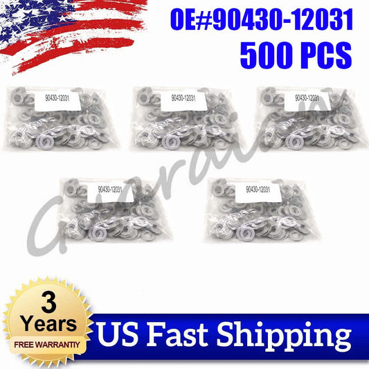 500x 12mm Oil Drain Sump Plug Washers Gasket Hole Set for Toyota for Corolla Matrix