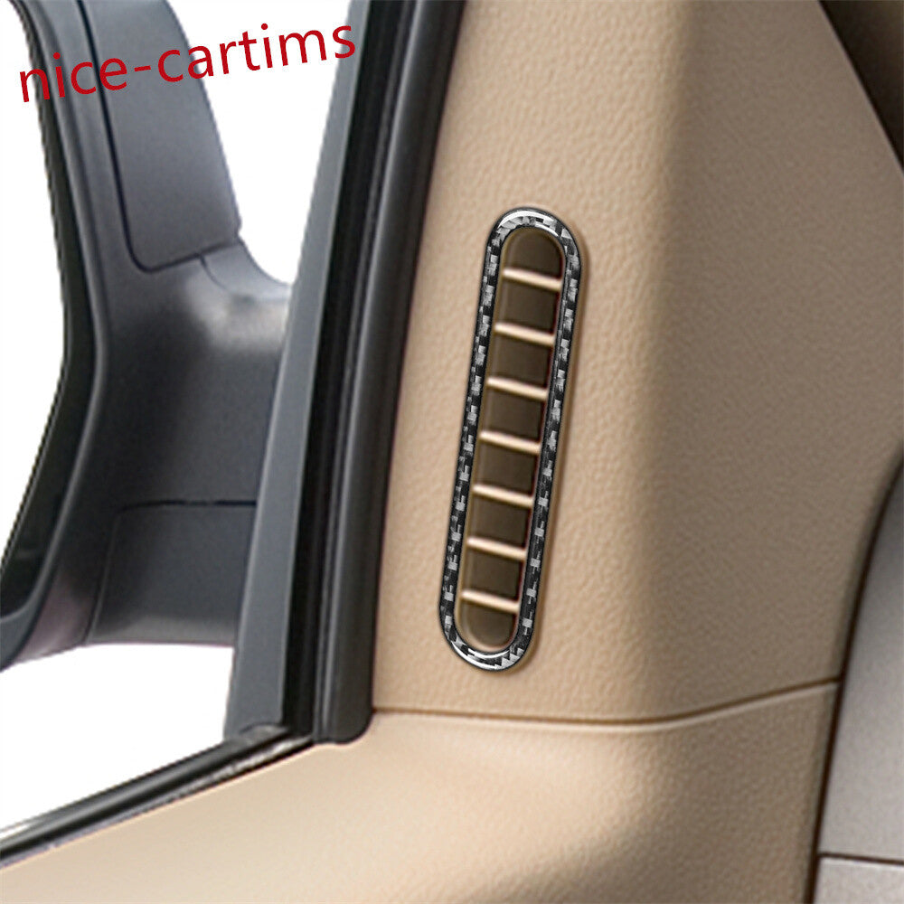 2¡ÁCarbon Fiber Front Door Air Vent Outlet Ring Cover for Ford F150 FX4 2004-2008