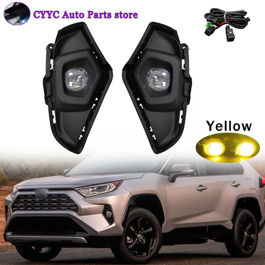 LHRH LED Yellow Fog Lights For 2019-2024 for Toyota Rav4 w/ Wiring Switch