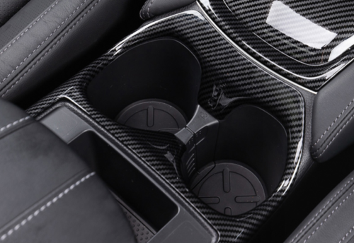 for Nissan Rogue 2014-2020 ABS Carbon Fiber Front Cup Holder Frame Cover Trim