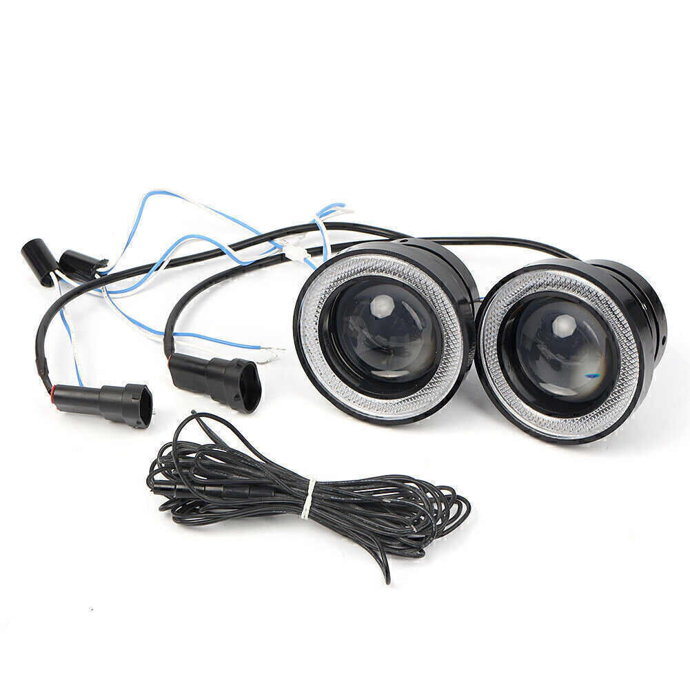 2pcs 2.5¡± Fog Light LED Projector Blue Angel Eye Halo Ring Driving Bulb