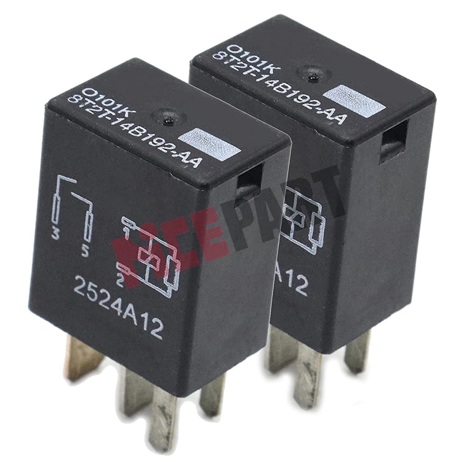 4-pack 8T2T-14B192-AA 4-pin AC relay for motors, compatible with F150, F250, F350, and F450.