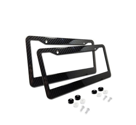 Suitable for Nissan license plate frame cover caps and trunk black carbon fiber