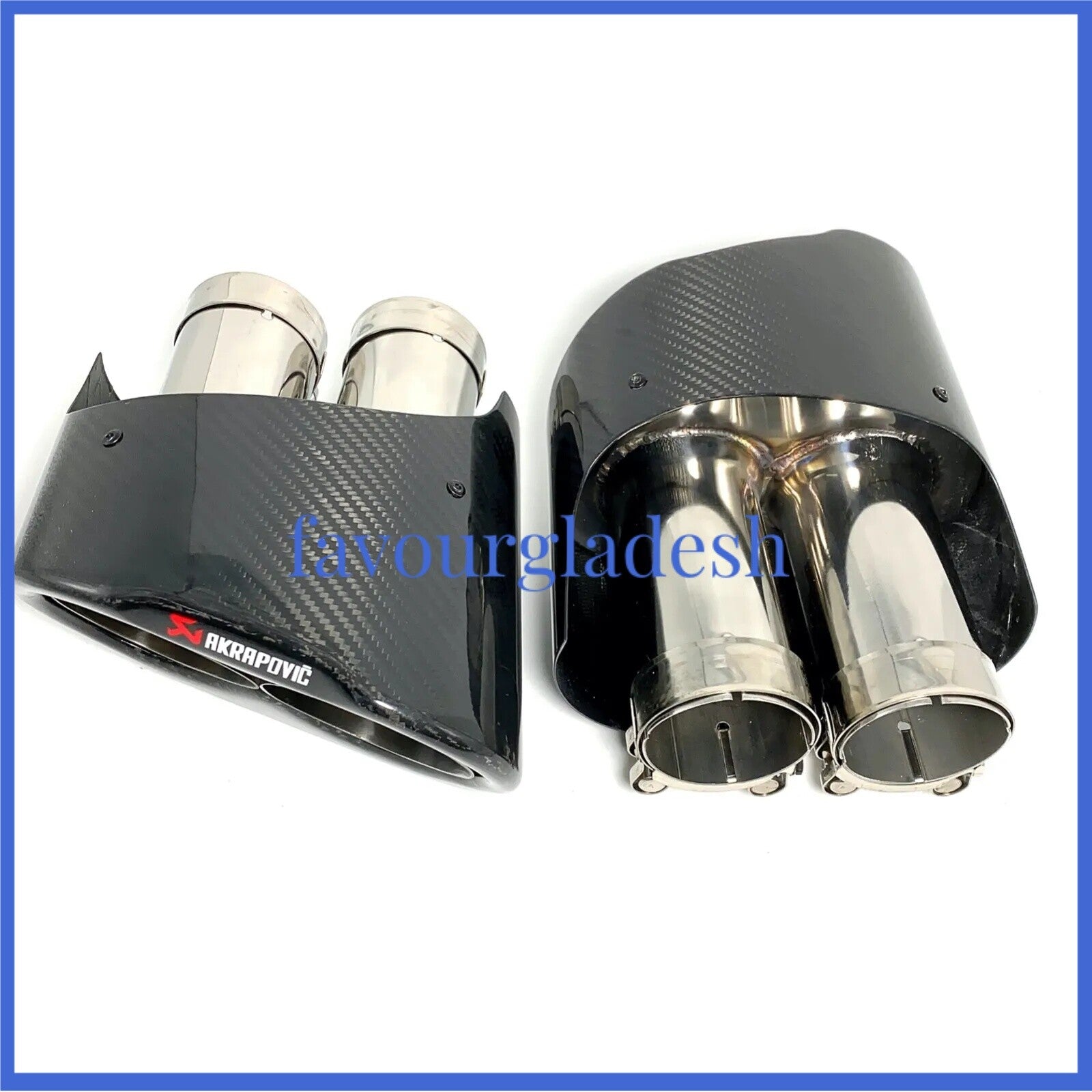 1 Pair Akrapovic Carbon Fiber Exhaust Tip for Audi RS3 RS4 RS5 RS6 A3 A4 A5 A6
